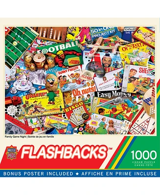 Masterpieces Flashbacks - Family Game Night 1000 Piece Jigsaw Puzzle