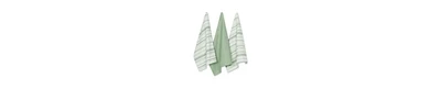 Design Imports Everyday Dishtowel Collection Urban Stripe, 20x30", Artichoke Green, 3 Piece