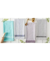 Design Imports Everyday Basic Collection Woven Dishtowel Set, 20x28", Nautical Blue, 8 Piece