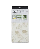 Design Imports Fridge Liner Collection Non-Adhesive, Cut to Fit, 12x24", Cream Market, 6 Piece