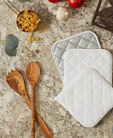 Design Imports Basic Kitchen Collection, Quilted Terry, White, Potholder