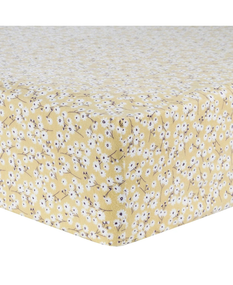 Trend Lab Golden Daisies Deluxe Flannel Fitted Crib Sheet by