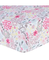 Sammy & Lou Jungle Flowers 2-Pack Microfiber Fitted Crib Sheet Set by