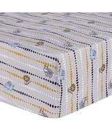 Sammy & Lou Zambia Stripes 2-Pack Microfiber Fitted Crib Sheet Set by