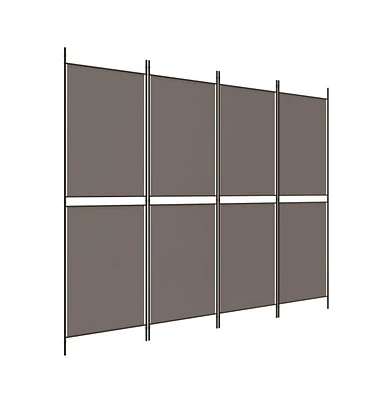 vidaXL 4-Panel Room Divider Anthracite 78.7"x70.9" Fabric