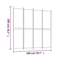 vidaXL 4-Panel Room Divider 78.7"x78.7" Fabric