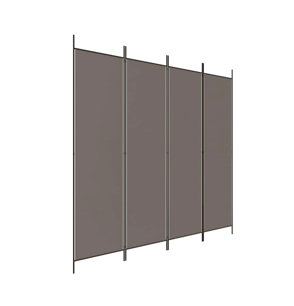 vidaXL 4-Panel Room Divider Anthracite 78.7"x86.6" Fabric