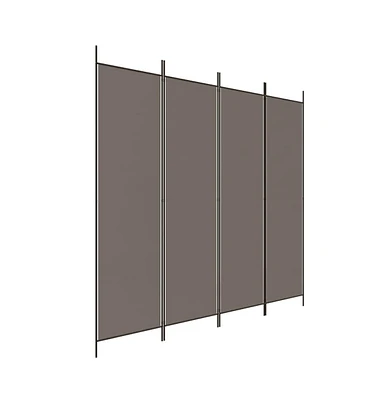 vidaXL 4-Panel Room Divider Anthracite 78.7"x86.6" Fabric