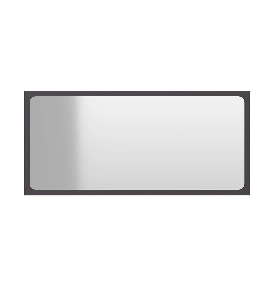 vidaXL Bathroom Mirror Gray 31.5"x0.6"x14.6" Engineered Wood