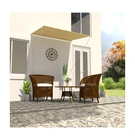 vidaXL Retractable Awning 59.1"x59.1" and White