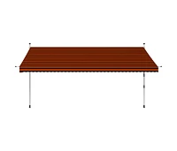 vidaXL Manual Retractable Awning 157.5" Orange and Brown