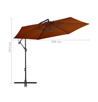 vidaXL Cantilever Umbrella with Aluminum Pole Terracotta 118.1"