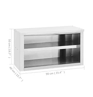 vidaXL Kitchen Wall Cabinet 35.4"x15.7"x19.7" Stainless Steel