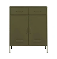 vidaXL Storage Cabinet Olive Green 31.5"x13.8"x40" Steel