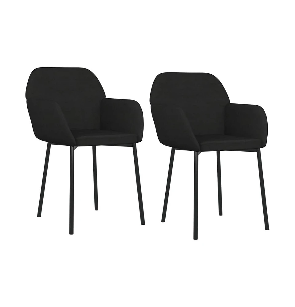 vidaXL Dining Chairs 2 pcs Black Velvet