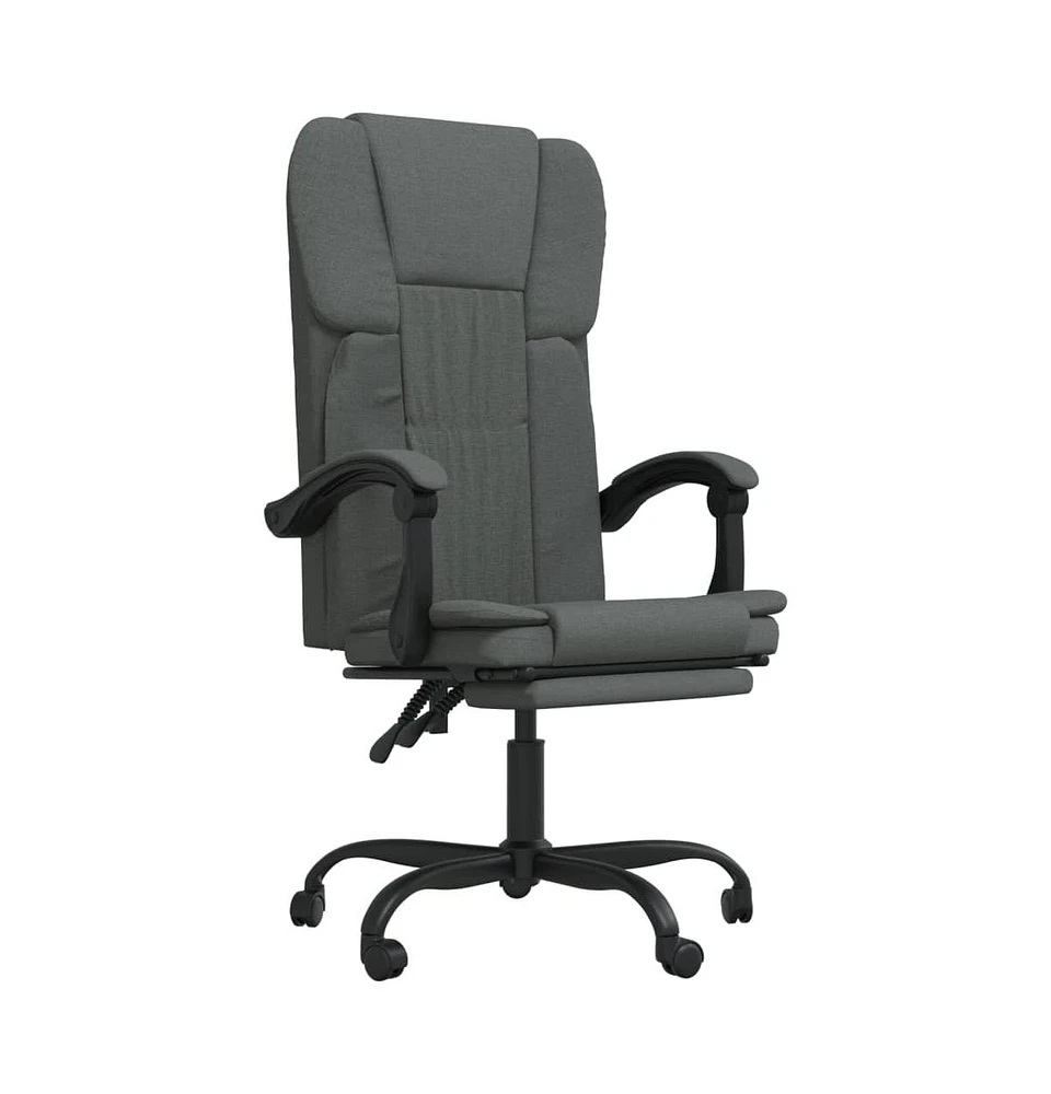 vidaXL Reclining Office Chair Dark Gray Fabric