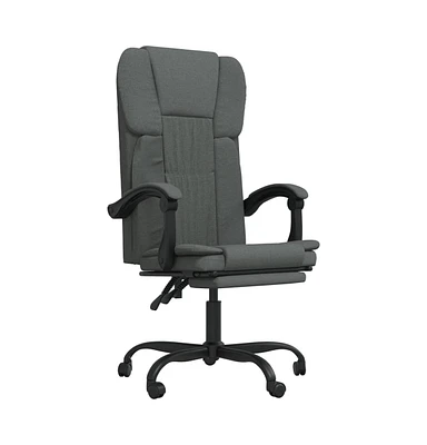 vidaXL Reclining Office Chair Dark Gray Fabric