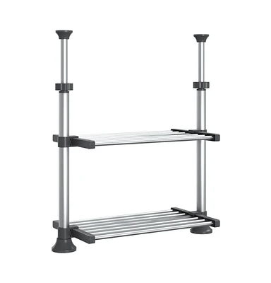 vidaXL Kitchen Shelf 19.7"x9.8"x(19.7"-27.6") Aluminum