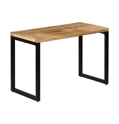 vidaXL Dining Table 45.3"x21.7"x29.9" Solid Mango Wood and Steel