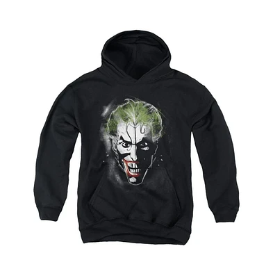 Batman Boys Youth Face Of Madness Pull Over Hoodie / Hooded Sweatshirt