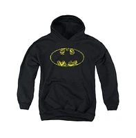 Batman Boys Youth Bats On Pull Over Hoodie / Hooded Sweatshirt