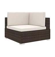 vidaXL Sectional Corner Chair with Cushions Poly Rattan