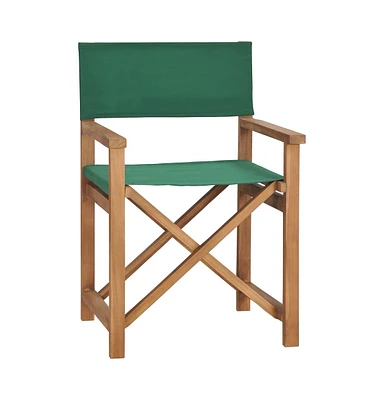 vidaXL Director's Chair Solid Teak Wood Green