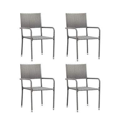 vidaXL Patio Dining Chairs 4 pcs Poly Rattan Anthracite