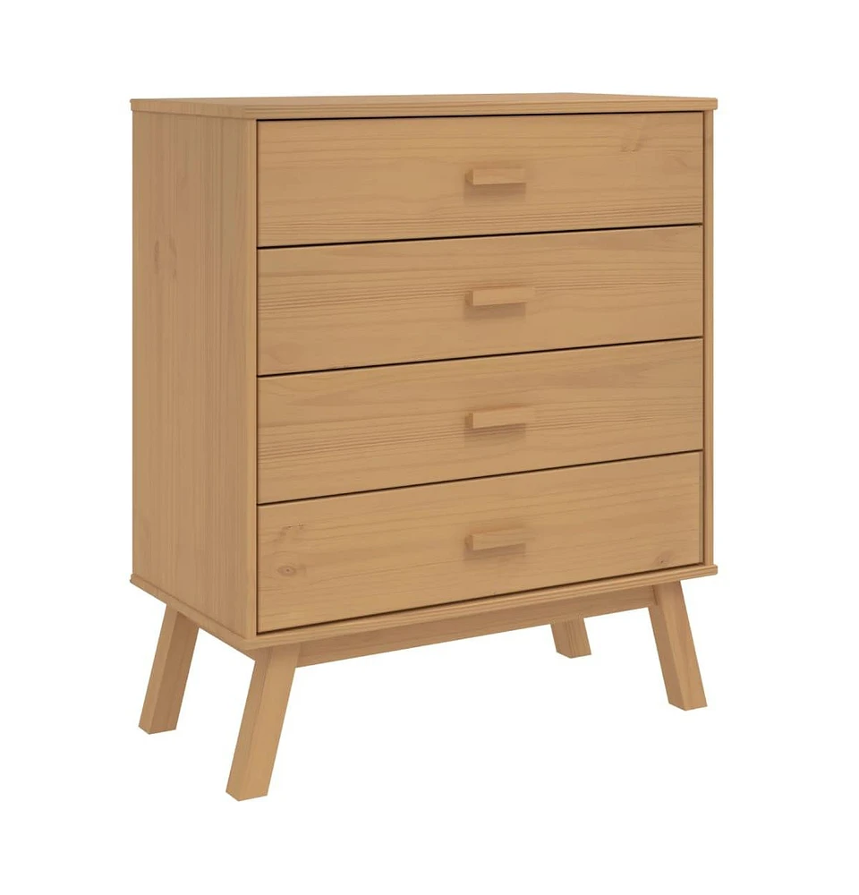 vidaXL Drawer Cabinet Olden Brown Solid Wood Pine