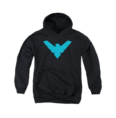 Batman Boys Youth Nightwing Symbol Pull Over Hoodie / Hooded Sweatshirt