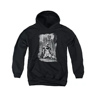 Batman Boys Youth Sketchy Shadows Pull Over Hoodie / Hooded Sweatshirt