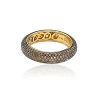 Suzy Levian Sterling Silver Cubic Zirconia Brown Pave Eternity Ring