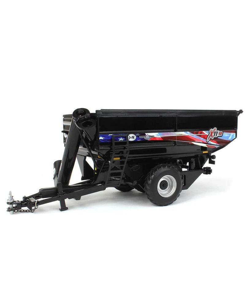 Spec Cast 1/64 Black J&M 1112 X-Tended Reach Grain Cart w/ Duals & American Flag