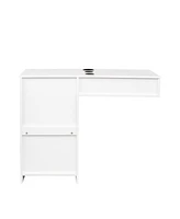 Simplie Fun Salon Station with Storage, Appliance Holders & Lockable Drawers