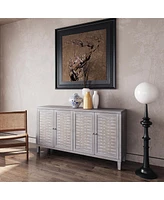 4-Door Natural Wood Accent Cabinet for Multiple Rooms