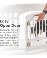 Iris Dog Playpen - Pet Exercise Pen with Door - 4 to 8 Panel Sizes, White