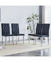 Simplie Fun Modern 4-Piece Dining Chair Set with Cushioned High Backrest
