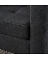 Streamdale Furniture Dark Gray Armchair and Ottoman Set - Comfortable Single Sofa with Cup Holders, Ideal for Living Room