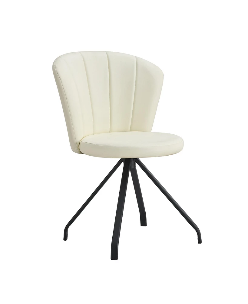 Simplie Fun White 360 Swivel Makeup Chair for Women & Girls