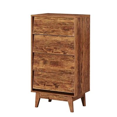 Streamdale Furniture 4 Drawer Double Dresser Features Vintage-Style And Bevel Design