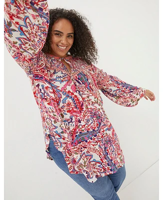 FatFace Plus Georgie Bright Paisley Tunic