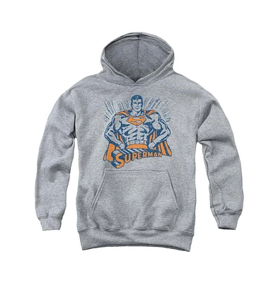 Superman Boys Youth Vintage Stance Pull Over Hoodie / Hooded Sweatshirt