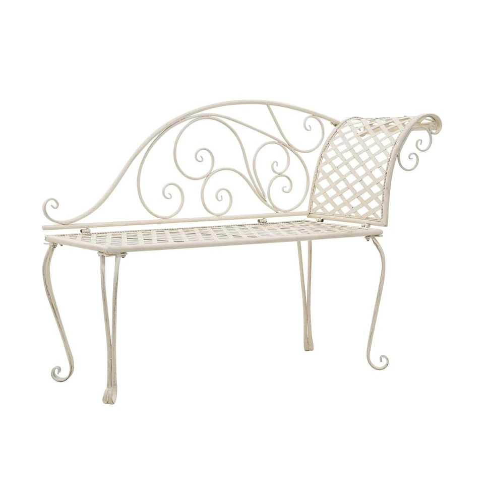 vidaXL Patio Chaise Lounge 50.4" Metal Antique White