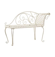 vidaXL Patio Chaise Lounge 50.4" Metal Antique White