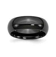 Chisel Titanium Black Ti Polished Wedding Band Ring