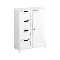 Bathroom Storage Cabinet, Floor Cabinet With Adjustable Shelf And Drawers