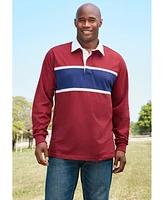 KingSize Men's Big & Tall Long-Sleeve Rugby Polo