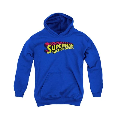 Superman Boys Youth Pull Over Hoodie / Hooded Sweatshirt
