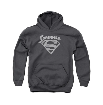 Superman Boys Youth Super Arch Pull Over Hoodie / Hooded Sweatshirt