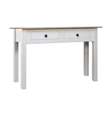 vidaXL Console Table White 43.3"x15.7"x28.3" Solid Pine Wood Panama Range